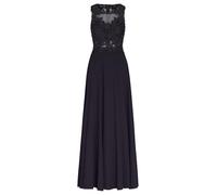 APART Abendkleid im Materialmix aus bestickter Spitze und Chiffon, Nachtblau, 44