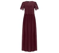APART Fashion Damen Langes Plissiertes Abendkleid, kurzärmelige Spitzenjacke, verstellbare Träger, Slim-Fit-Oberteil, Maxikleid für Hochzeitsgäste, formelle Party und Abschlussball
