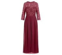 APART Abendoverall mit Spitzentop und weitem Bein, Bordeauxrot, 36