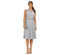 APART Cocktailkleid aus plastischer Spitze und Plisseefalten, hellblau, 38