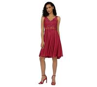 APART Cocktailkleid im Materialmix aus besticktem Mesh mit plastischer Spitze und Chiffon,