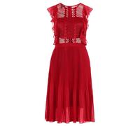 APART Cocktailkleid Kleid aus semitransparentem Georgette und transparenter Netzware, rot, 36
