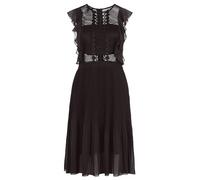 APART Cocktailkleid Kleid aus semitransparentem Georgette und transparenter Netzware, schwarz, 40