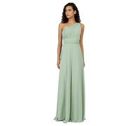 Apart Damen Chiffon One-Shoulder-Abendkleid, Bodenlanges Partykleid, elastischer Rücken, ärmelloses Kleid, seitlich geschnittenes Brautjungfernkleid, perfektes Outfit für jeden lässigen Anlass
