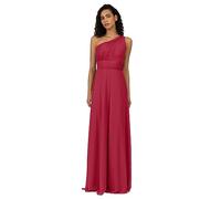 Apart Damen Chiffon One-Shoulder-Abendkleid, Bodenlanges Partykleid, elastischer Rücken, ärmelloses Kleid, seitlich geschnittenes Brautjungfernkleid, perfektes Outfit für jeden lässigen Anlass