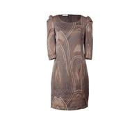 APART Damen Kleid/Knielang Satin-Kleid mit Muster, 758805, Gr. 34, Beige (Taupe-Granit-Skin)