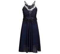 APART Fashion Cocktailkleid aus Chiffon, Mesh und Spitze, dunkelblau, L