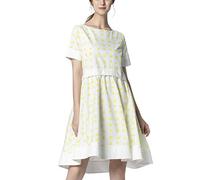 APART Fashion Damen Dress with Dots Kleid,per Pack Gelb (vanille-Creme vanille-Creme),34 (Herstellergröße:34)