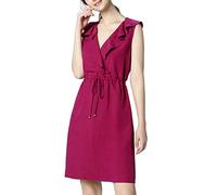 APART Fashion Damen Dress with Volants Kleid, per Pack Rot (Beere Beere), 42 (Herstellergröße: 42)