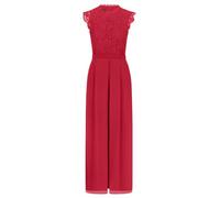 APART Fashion Damen Eleganter Jumpsuit, Spitzentop und Chiffonhose, ärmellos, Stehkragen mit Spitzenkragen, Taillendetail, Hose mit weitem Bein, Outfit für Abendpartys und Hochzeitsgäste