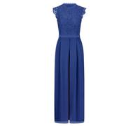APART Fashion Damen Eleganter Jumpsuit, Spitzentop und Chiffonhose, ärmellos, Stehkragen mit Spitzenkragen, Taillendetail, Hose mit weitem Bein, Outfit für Abendpartys und Hochzeitsgäste