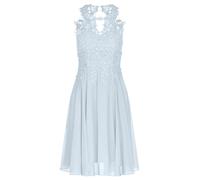 APART Fashion Damen Elegantes Cocktailkleid, kurzes Kleid aus Spitze und Chiffon, ärmellos mit hohem Kragen, ausgeschnittener Rücken, fließender A-Linien-Rock, Party-, Hochzeitsgast- und Abendoutfit
