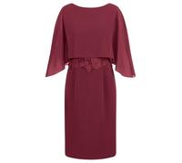 APART Fashion Damen Etuikleid, Rundhalsausschnitt vorne und V-Rücken, knielanges Kleid, Chiffon-Cape-Overlay, Slim Fit Cocktailkleid, Spitzenmieder, formelles Hochzeitsgastkleid