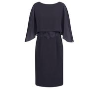 APART Fashion Damen Etuikleid, Rundhalsausschnitt vorne und V-Rücken, knielanges Kleid, Chiffon-Cape-Overlay, Slim Fit Cocktailkleid, Spitzenmieder, formelles Hochzeitsgastkleid