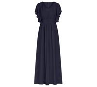 APART Fashion Damen Langes Chiffonkleid, Abendkleid mit V-Ausschnitt, fließendes Maxikleid, formelles Outfit mit Rüschenärmeln, Hochzeitsgastkleid, Brautjungfernkleid, Party- und Abschlussballkleidung