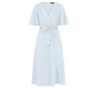 APART Fashion Damen Midikleid aus Satin, Wickelkleid mit V-Ausschnitt, kurze Volantärmel, Gürtel mit hoher Taille, fließender A-Linien-Rock, Abendliches Partykleid, Hochzeit Gast Outfit,Cocktail-Kleid