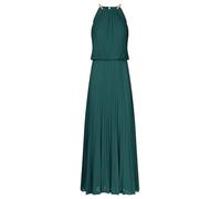 APART Fashion Damen Plissee-Maxikleid, Neckholder-Abendkleid, Elegantes Hochzeitsgastkleid, Silberne Kettenträger, Chiffonkleid, ärmelloses Partyoutfit, fließendes langes Kleid