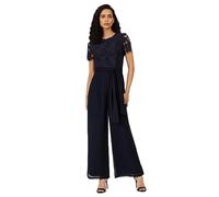 APART Hochzeitsoverall mit Spitze im Materialmix aus Spitze und Chiffon, Nachtblau, 44