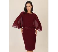 APART Kleid mit Chiffoncape in Lagenoptik mit Spitzenborte, Bordeauxrot, 42