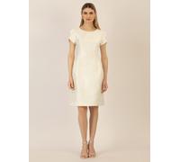 APART kurzes Jacquardkleid aus mattschimmerndem, plastischen Jacquard, Creme, 40