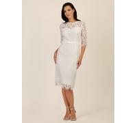 APART Spitzenkleid mit Schleifen-Gürtel, Creme, 44