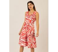 APART kurzes Kleid aus Jersey-Stoff, Allover mit grafischem Print, Koralle-Multicolor, 36