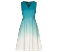 APART kurzes Satinkleid aus mattschimmerndem Satin mit Dip-Dye Effekt, türkis-Creme, 42