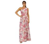 APART One-Shoulder Abendkleid mit Plissee-Drapierung vorne und Smoke-Einsatz hinten, Puder-Multicolor, 46