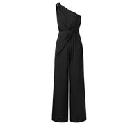 APART One-Shoulder Jerseyoverall mit Drapierung, schwarz, 40