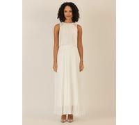 APART Plisseekleid in Creme - Größe 44 | Damen Kleider