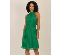 APART kurzes Plisseekleid aus leicht körnigem und plissierten Chiffon, grün, 46