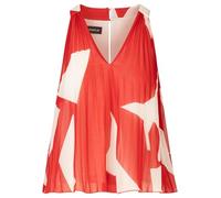 APART Plisseetop aus plissierten Chiffon, Allover Bedruckt, rot-Creme, 38