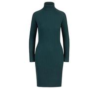 APART Rippenstrickkleid mit Rollkragen, dunkelgrün, 38