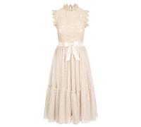 APART Spitzenkleid mit Tüllrock aus Spitze und gepunktetem Tüll