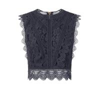 APART Spitzentop mit Spitzenkragen und Reißverschluss, Nachtblau, 38