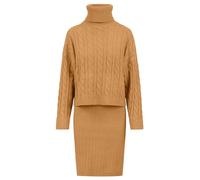 APART Strick-Set aus einem ärmllosen Kleid und einem Pullover, Cognac, 44