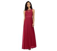 ApartFashion Damen Abendkleid, Florales Spitzen Partykleid mit Perlen und Glitzer Details, ärmellos, langes Hochzeitskleid, Rundhalsausschnitt formelles Kleid für besondere Anlässe