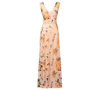 ApartFashion Damen Chiffonkleid Kleid, Apricot-multicolor, 44 EU