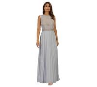 ApartFashion Damen langes Abendkleid, aus Spitze und Chiffon, Cocktailkleid mit Rundhalsausschnitt, ärmelloses, Reißverschluss in der Mitte des Rückens, halbtransparente Spitze in der Taille