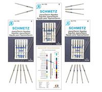 Apartment ABC Denim-Nadel für Nähmaschinen, Größen 90/14, 100/16 und 110/18, perfekt für Jeans, Denim, Canvas und andere tief gewebte Stoffe, kompatibel mit den meisten Heim-Nähmaschinen