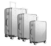 APKOL 3 Stück 20+24+28 Zoll Kofferschutzhülle Transparent Kofferhülle Kofferschutzhülle PVC Schwarze Grenze Reisekoffer Schutzhülle Koffer Abdeckungen Wasserdicht Durchsichtig