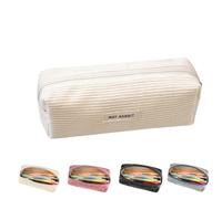 APKOL Federmäppchen Mäppchen Cord-Stoff Mädchen Teenager Stiftetasche Stiftemappe Federtasche Pencil Case Schulmäppchen für Schule Büro Mädchen Teenager,Weiß