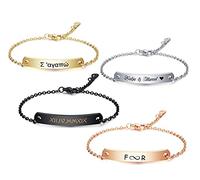 aplusashop ID Edelstahl Armband mit Gravur nach Wunsch zierliches Armband, Mädchen, Frauen, Kinder (Gold, Mit Gravur)