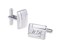aplusashop ID Manschettenknöpfe mit Gravur nach Wunsch Edelstahl, Hochzeit, Business NEU 01 (Ohne Gravur)