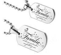 aplusashop Massiv ID Partner Dog Tag (Paar) Kugelkette Edelstahl + Gravur nach Wunsch in 4 Farben (Silber)