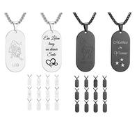 aplusashop Massiv ID Sternzeichen Dog Tag mit Kette Edelstahl + Gravur nach Wunsch Zodiac NEU (Silber, Skorpion)