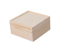 APLVFFZH Schmuckaufbewahrungsbox Box Aus Holz mit Schiebedeckel Schmuckkasten Aufbewahrung Dose für Schmuckkunst Basteln Dekoration für Geschenke Bastelprojekt, 15x15x8cm