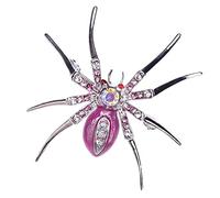 APLVFFZH Spinnenbrosche Schmuck Brosche Clip Anstecknadel Insektenmotiv Aus Legierung mit Funkelnden Strasssteinen für Kleidung Taschen Hüte Party Aufführungen, Rosa