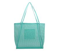 APLVFFZH Strandtasche Netztasche Schultertasche Einkaufstasche Als Große Badetasche Aus Leichtem Netzstoff Faltbar Und Waschbar für Damen Zum Strand Und, GrÜn