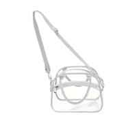 APLVFFZH Transparente Umhängetasche mit Fronttasche, wasserdicht, große, durchsichtige Handtasche zum Wandern, Outdoor, Stadionveranstaltungen, Grau